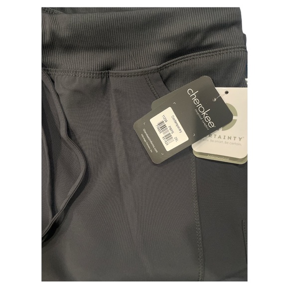 Rib Knit Drawstring Waist Scrub Pant - Picture 5 of 5